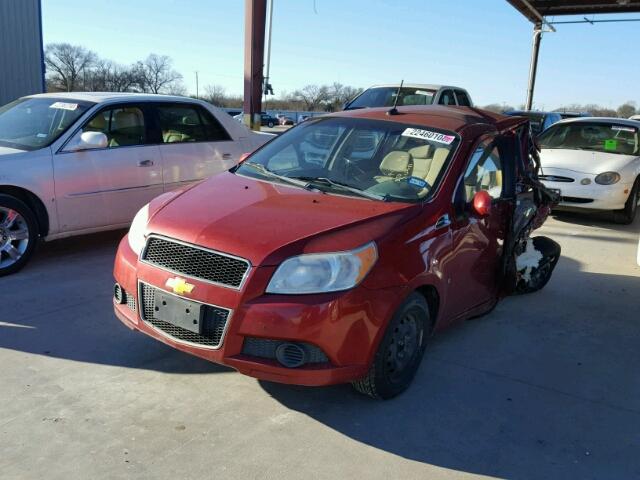 KL1TD66E09B328776 - 2009 CHEVROLET AVEO LS RED photo 2