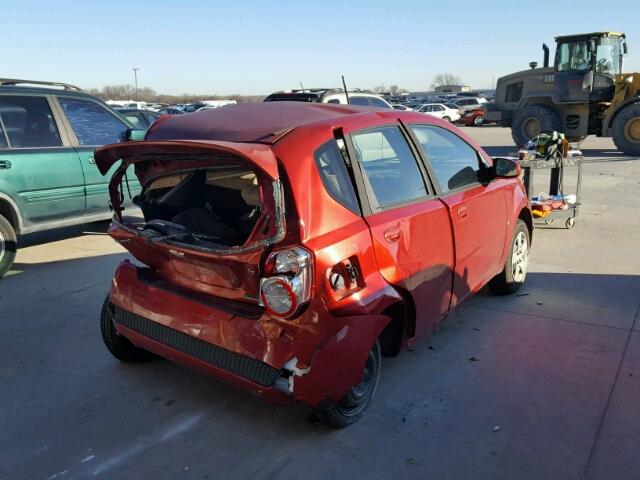 KL1TD66E09B328776 - 2009 CHEVROLET AVEO LS RED photo 4