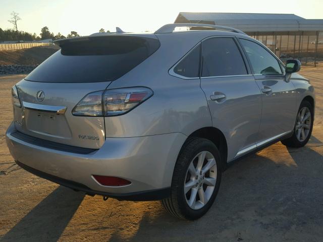 2T2ZK1BA7AC004692 - 2010 LEXUS RX 350 SILVER photo 4