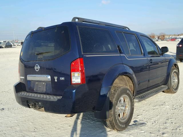 5N1AR18U46C602541 - 2006 NISSAN PATHFINDER BLUE photo 4