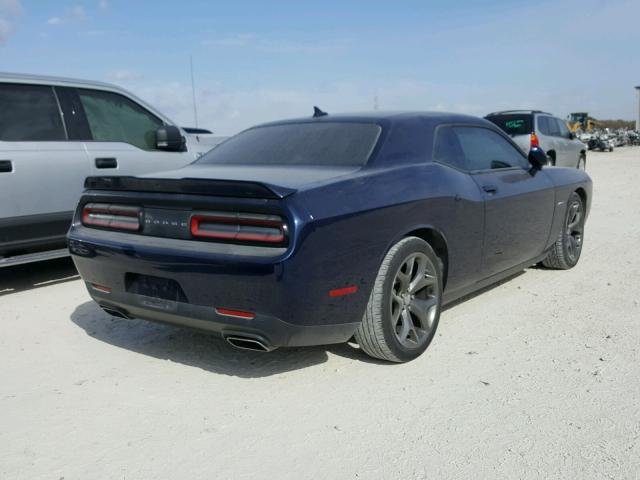 2C3CDZBTXFH744663 - 2015 DODGE CHALLENGER BLUE photo 4