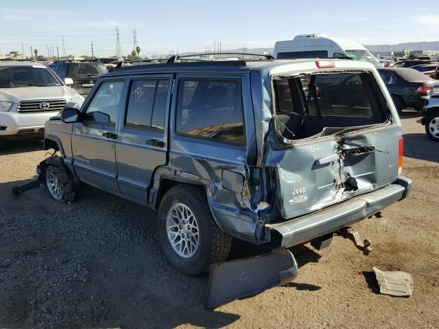 1J4FJ78SXWL187626 - 1998 JEEP CHEROKEE L BLUE photo 3