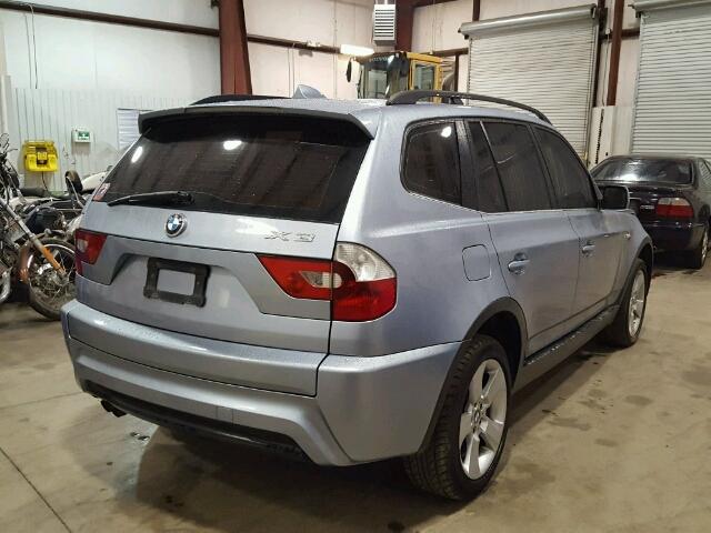 WBXPA93446WD27883 - 2006 BMW X3 3.0I BLUE photo 4