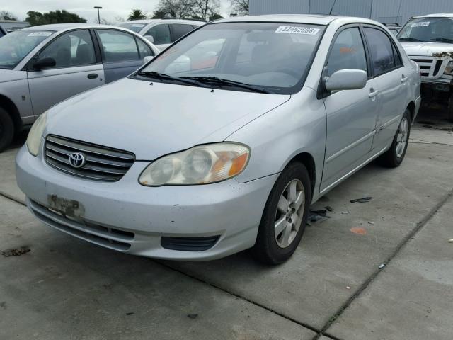 1NXBR38E93Z133137 - 2003 TOYOTA COROLLA CE SILVER photo 2