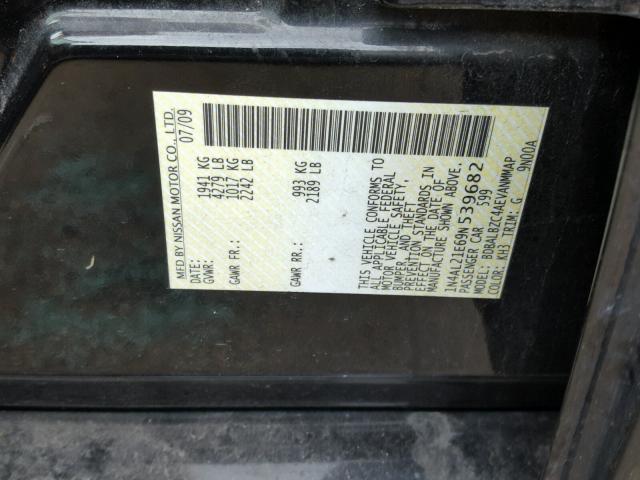 1N4AL21E69N539682 - 2009 NISSAN ALTIMA 2.5 BLACK photo 10