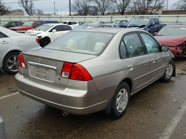 1HGES16563L027877 - 2003 HONDA CIVIC LX BEIGE photo 4