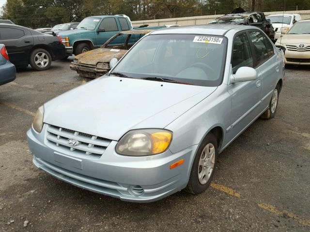 KMHCG45C95U575731 - 2005 HYUNDAI ACCENT GL BLUE photo 2