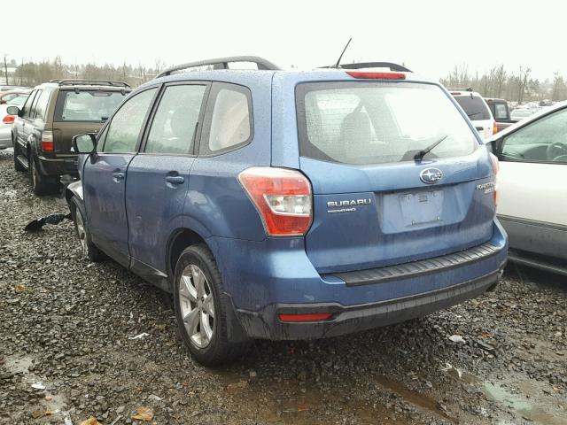 JF2SJABC4FH465945 - 2015 SUBARU FORESTER 2 BLUE photo 3