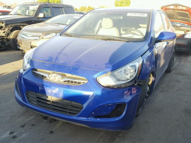 KMHCT4AE5EU758790 - 2014 HYUNDAI ACCENT GLS BLUE photo 2