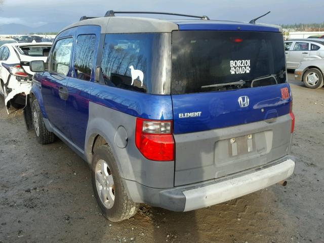 5J6YH28564L031954 - 2004 HONDA ELEMENT EX BLUE photo 3