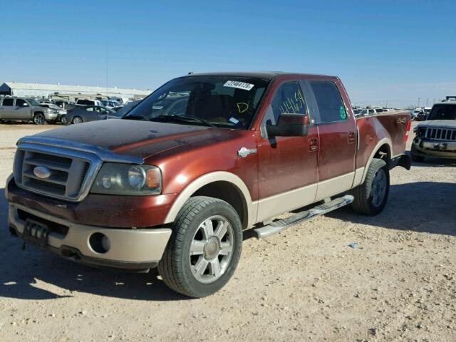 1FTPW14V57KB30329 - 2007 FORD F150 SUPER BURGUNDY photo 2