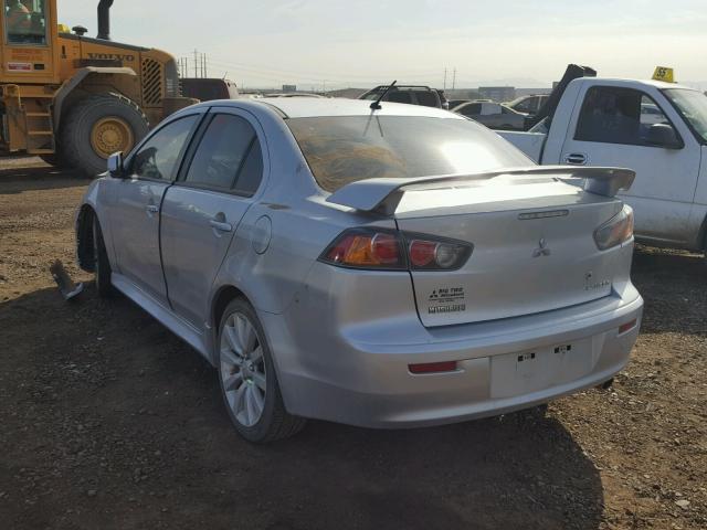 JA32U8FW7BU021574 - 2011 MITSUBISHI LANCER GTS SILVER photo 3