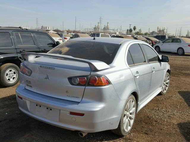 JA32U8FW7BU021574 - 2011 MITSUBISHI LANCER GTS SILVER photo 4