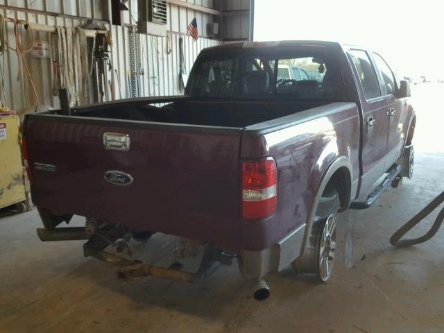 1FTPW12525KC40285 - 2005 FORD F150 SUPER BURGUNDY photo 4