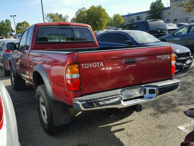 5TESM92N84Z332266 - 2004 TOYOTA TACOMA XTR RED photo 3