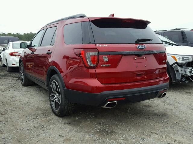 1FM5K8GT2GGC85229 - 2016 FORD EXPLORER S RED photo 3