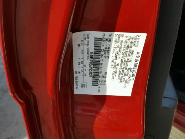 1FAHP3FN5AW258120 - 2010 FORD FOCUS SE RED photo 10