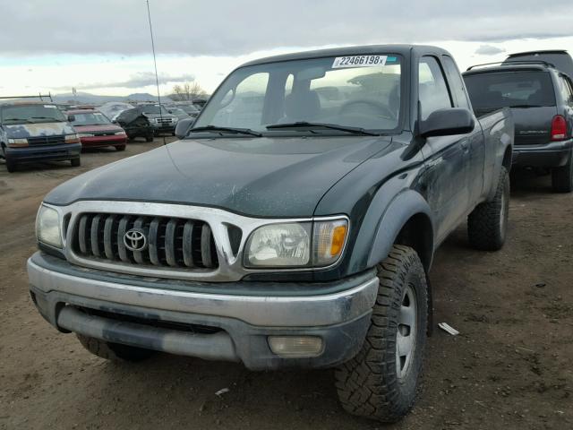 5TEWN72N72Z056114 - 2002 TOYOTA TACOMA XTR GREEN photo 2