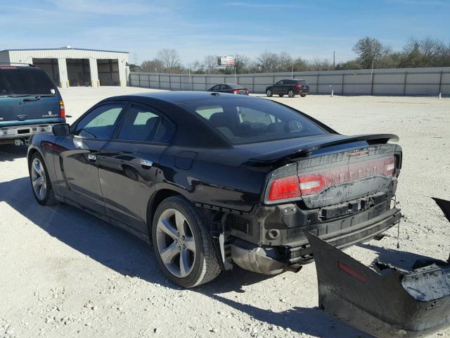 2C3CDXHGXDH707107 - 2013 DODGE CHARGER SX BLACK photo 3