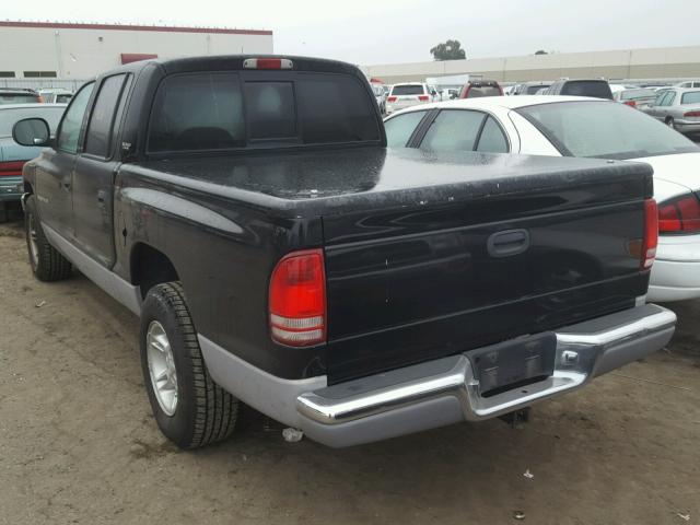 1B7GL2ANXYS697382 - 2000 DODGE DAKOTA QUA BLACK photo 3