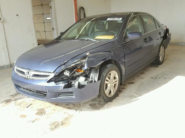 1HGCM56877A227767 - 2007 HONDA ACCORD EX BLUE photo 2