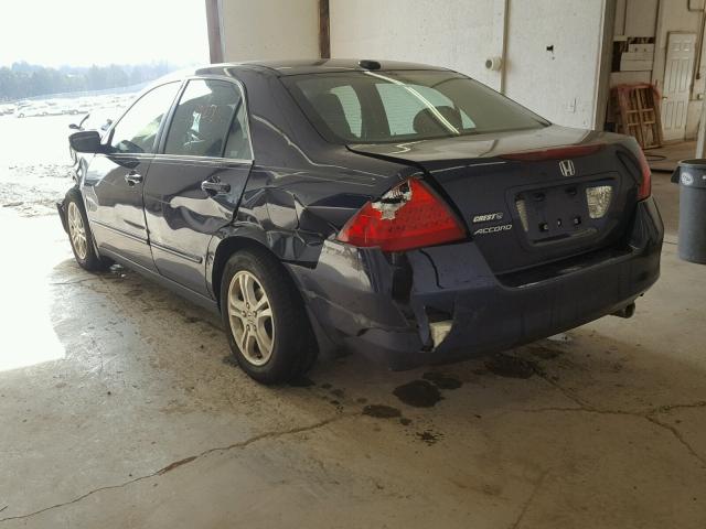 1HGCM56877A227767 - 2007 HONDA ACCORD EX BLUE photo 3