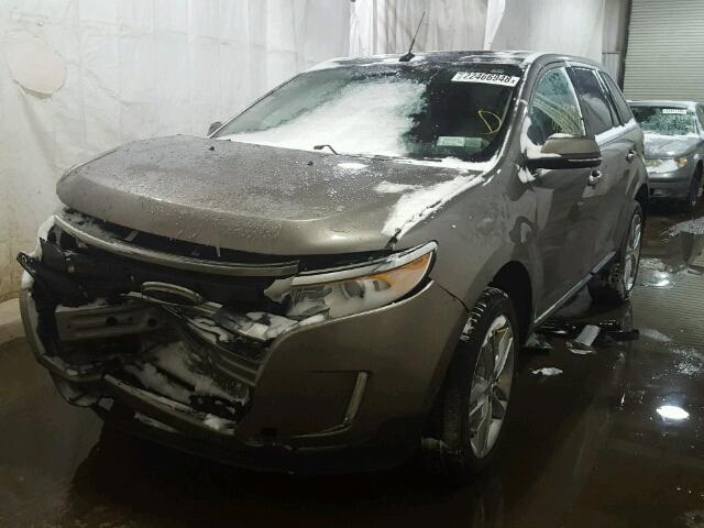 2FMDK4KC1EBA96460 - 2014 FORD EDGE LIMIT GRAY photo 2