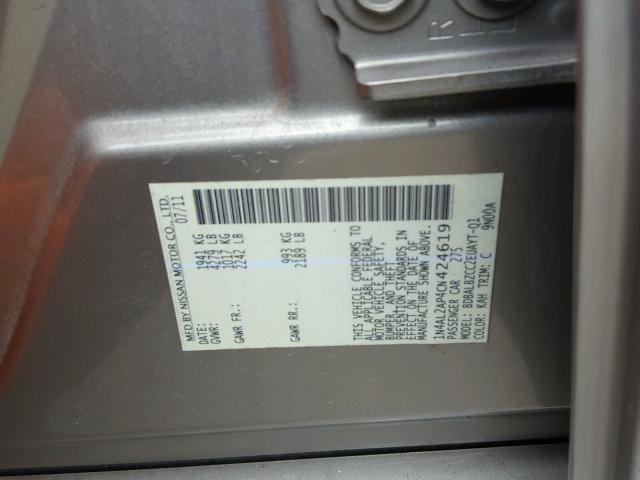 1N4AL2AP4CN424619 - 2012 NISSAN ALTIMA BAS TAN photo 10