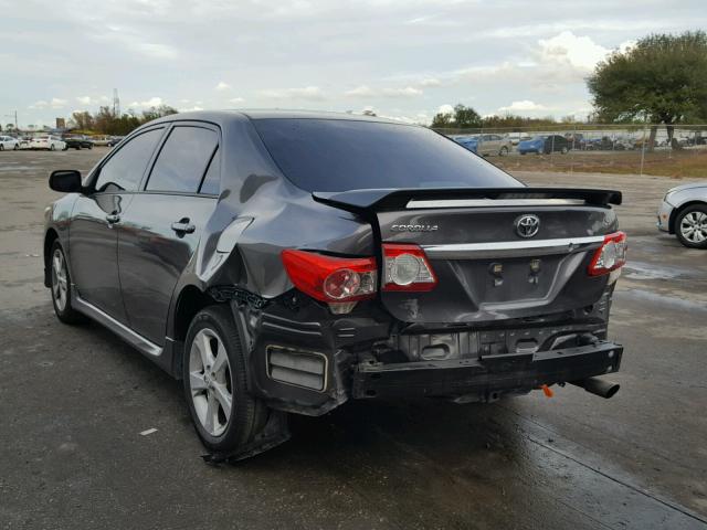 5YFBU4EEXDP080086 - 2013 TOYOTA COROLLA BA CHARCOAL photo 3