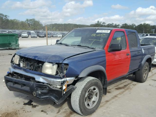 1N6ED27T9YC334900 - 2000 NISSAN FRONTIER C BLUE photo 2