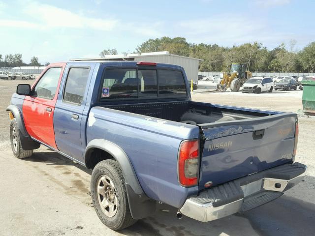 1N6ED27T9YC334900 - 2000 NISSAN FRONTIER C BLUE photo 3