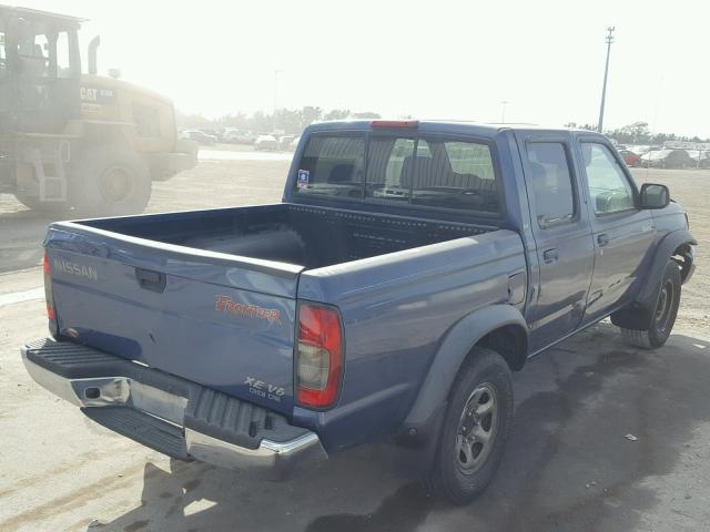 1N6ED27T9YC334900 - 2000 NISSAN FRONTIER C BLUE photo 4