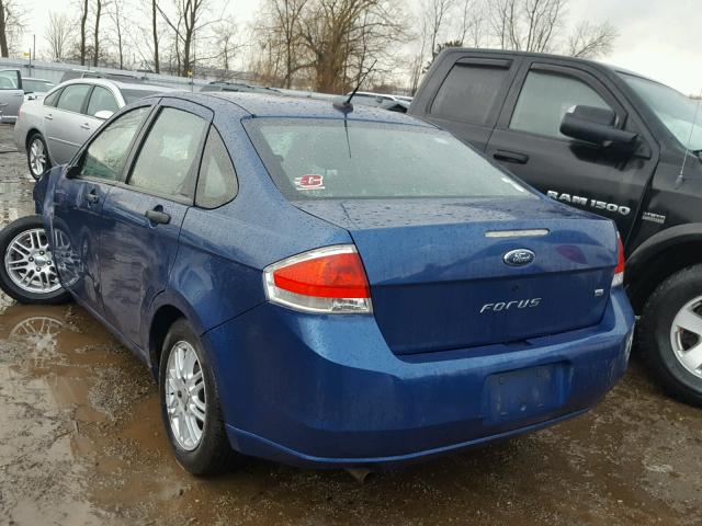 1FAHP35N58W274684 - 2008 FORD FOCUS SE BLUE photo 3