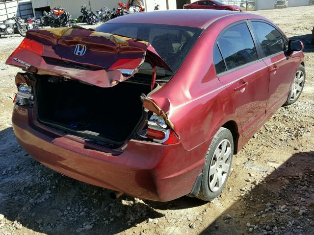 1HGFA16508L117315 - 2008 HONDA CIVIC LX BURGUNDY photo 4