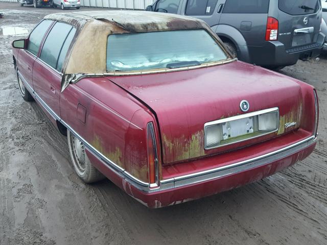 1G6KD52BXSU306517 - 1995 CADILLAC DEVILLE RED photo 3