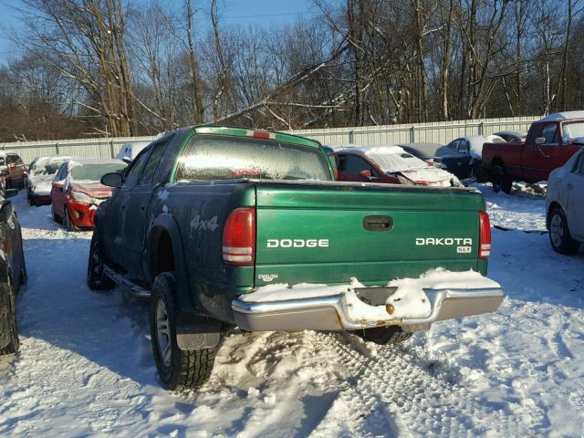 1D7HG48N83S158929 - 2003 DODGE DAKOTA QUA GREEN photo 3