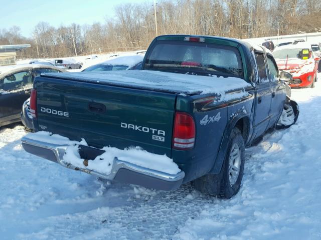 1D7HG48N83S158929 - 2003 DODGE DAKOTA QUA GREEN photo 4