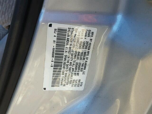 5FNRL18574B112466 - 2004 HONDA ODYSSEY LX SILVER photo 10