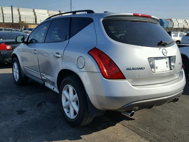 JN8AZ08T94W210564 - 2004 NISSAN MURANO SL SILVER photo 3