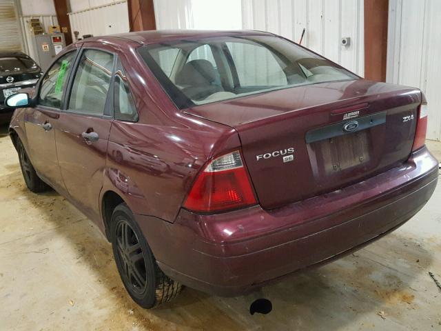 1FAHP34N46W215706 - 2006 FORD FOCUS ZX4 BURGUNDY photo 3