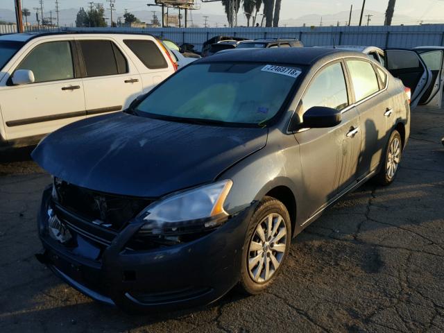 3N1AB7AP9EY234687 - 2014 NISSAN SENTRA S GREEN photo 2