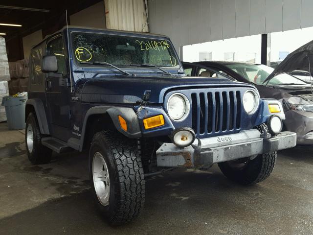 1J4FA49S34P705501 - 2004 JEEP WRANGLER / BLUE photo 1