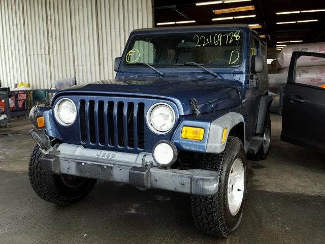 1J4FA49S34P705501 - 2004 JEEP WRANGLER / BLUE photo 2