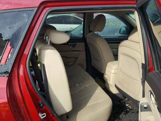 5XYZG3AB0BG008696 - 2011 HYUNDAI SANTA FE G RED photo 6