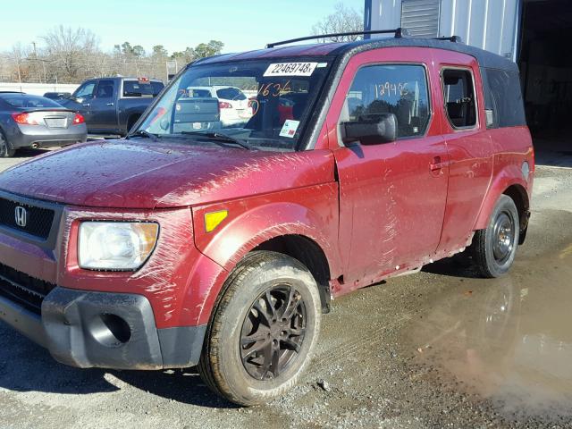 5J6YH28716L001636 - 2006 HONDA ELEMENT EX RED photo 9