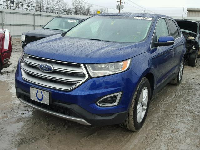 2FMTK4J85FBC06503 - 2015 FORD EDGE SEL BLUE photo 2