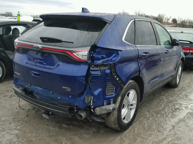 2FMTK4J85FBC06503 - 2015 FORD EDGE SEL BLUE photo 4