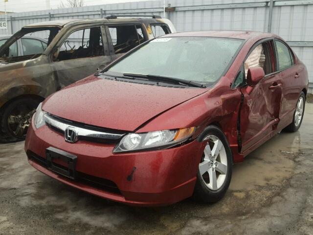 1HGFA15476L811862 - 2006 HONDA CIVIC LX RED photo 2