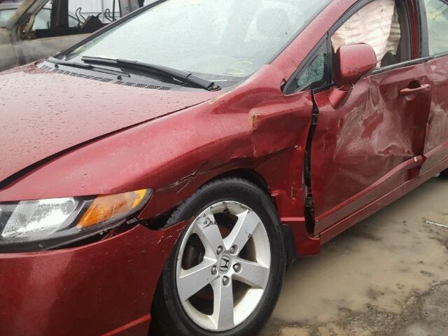 1HGFA15476L811862 - 2006 HONDA CIVIC LX RED photo 9