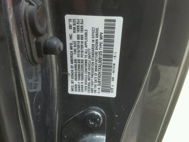 5J6YH2H7XAL008125 - 2010 HONDA ELEMENT EX GRAY photo 10